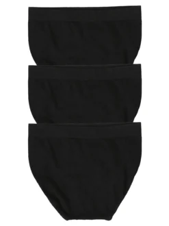 Liabel Confezione da 3 slip donna a vita alta in microfibra - nero
