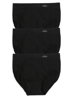 Liabel Confezione da 3 slip donna a vita alta in microfibra - nero