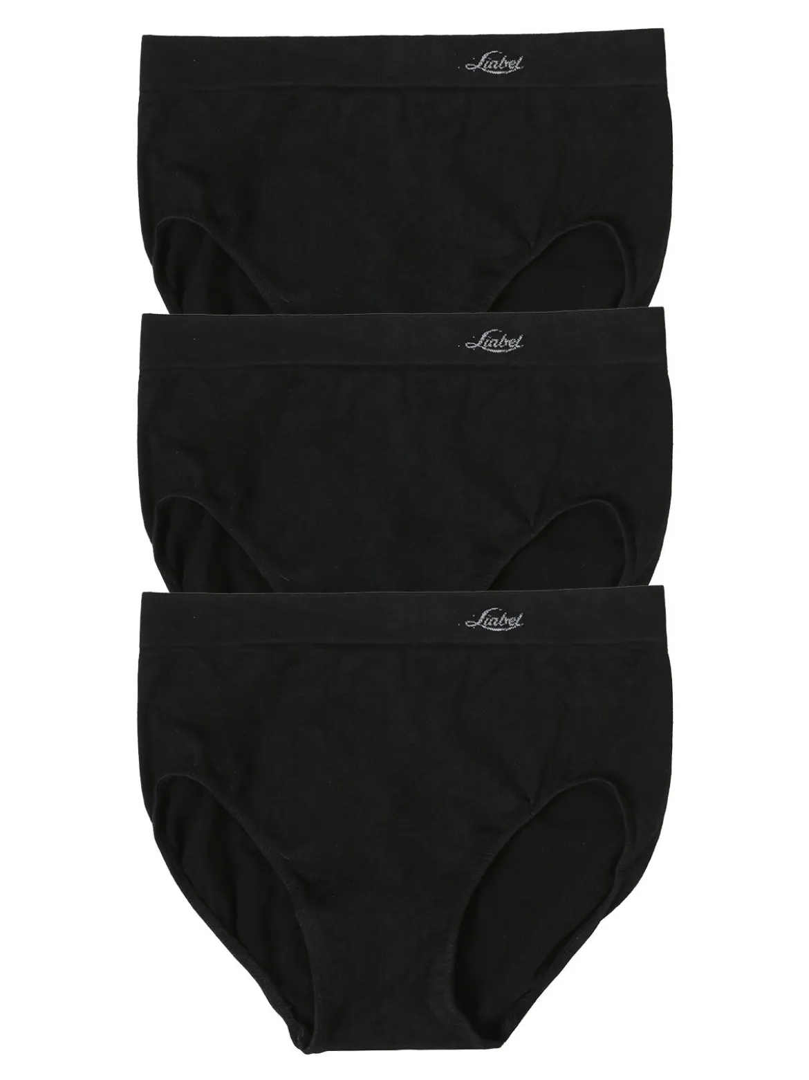 Liabel Confezione da 3 slip donna a vita alta in microfibra - nero