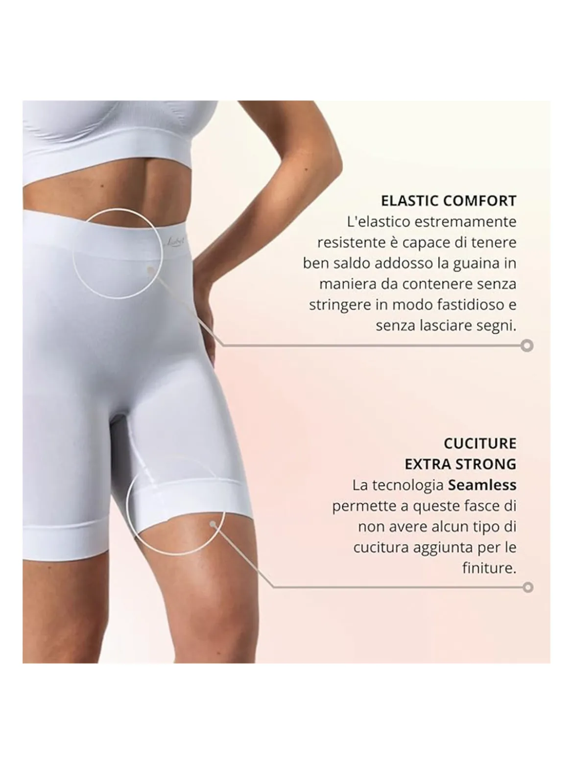 Liabel Guaina contenitiva da donna in microfibra - bianco