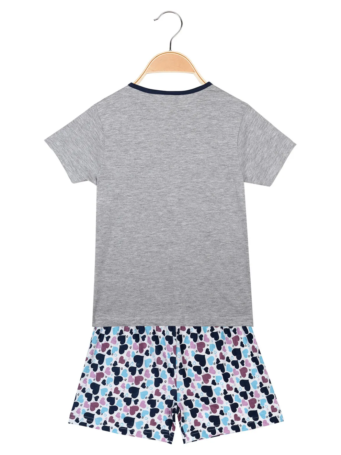 Liabel Pigiama corto in cotone T-shirt + shorts cuori
