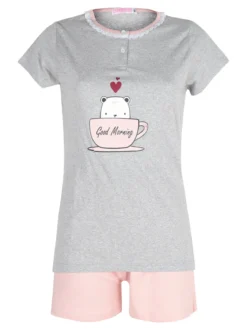 Linea Ambro Pigiama corto da donna in misto cotone