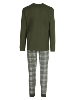 Linea Ambro Pigiama lungo da uomo in misto cotone