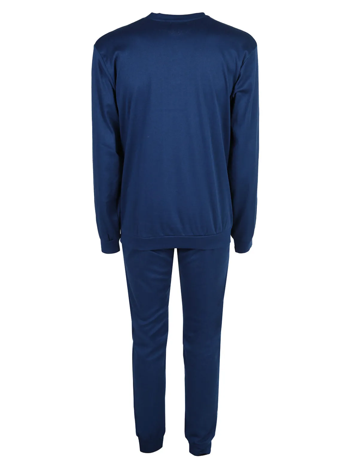 Linea Ambro Pigiama lungo da uomo in misto cotone interlock - blu