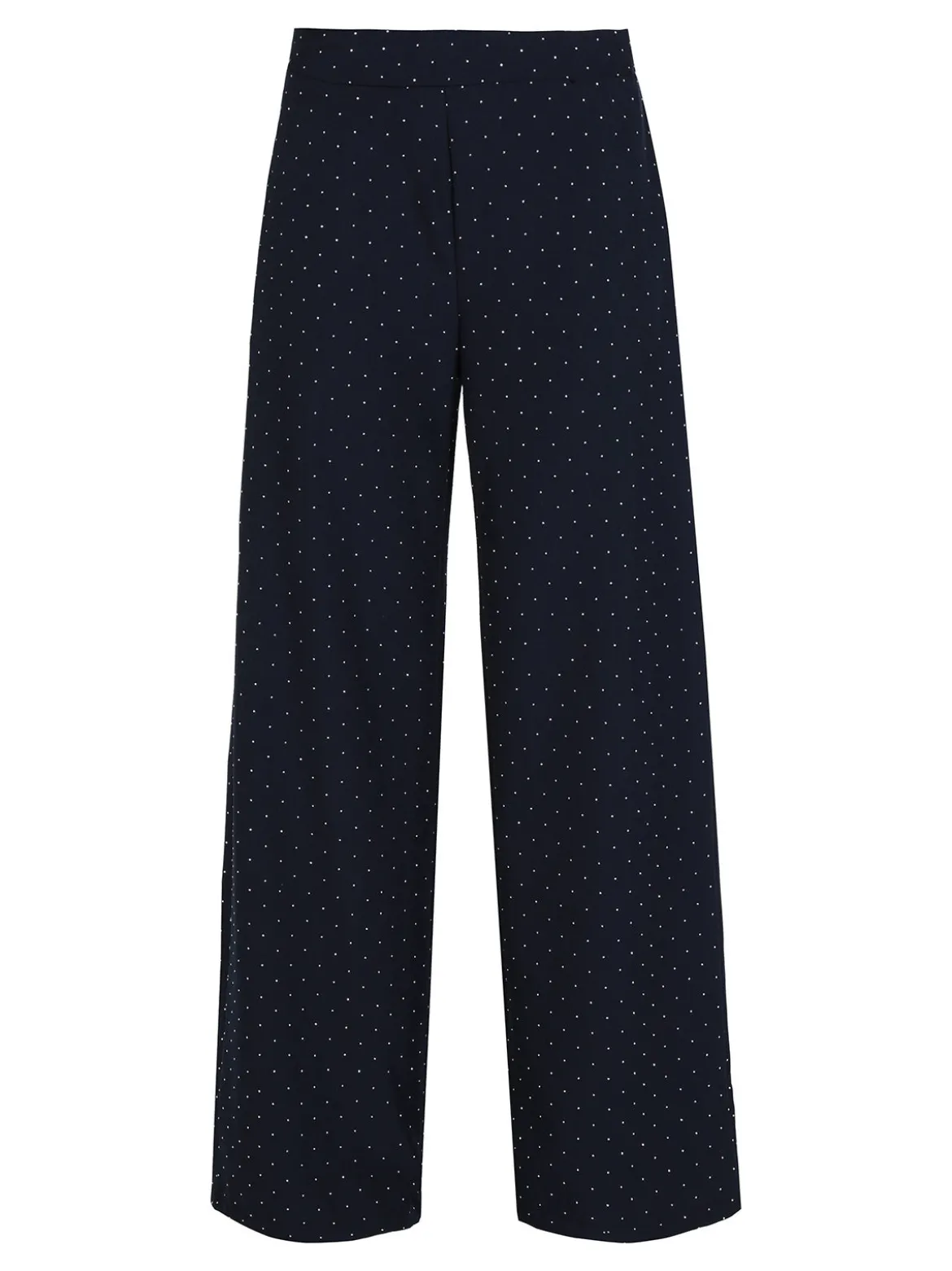 Lisa Style Pantaloni donna a gamba larga con strass