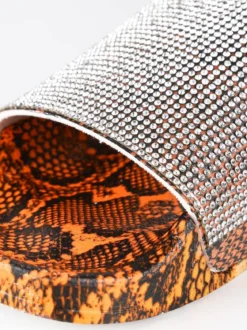 Lisa-W Ciabatte animalier con strass