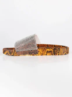 Lisa-W Ciabatte animalier con strass