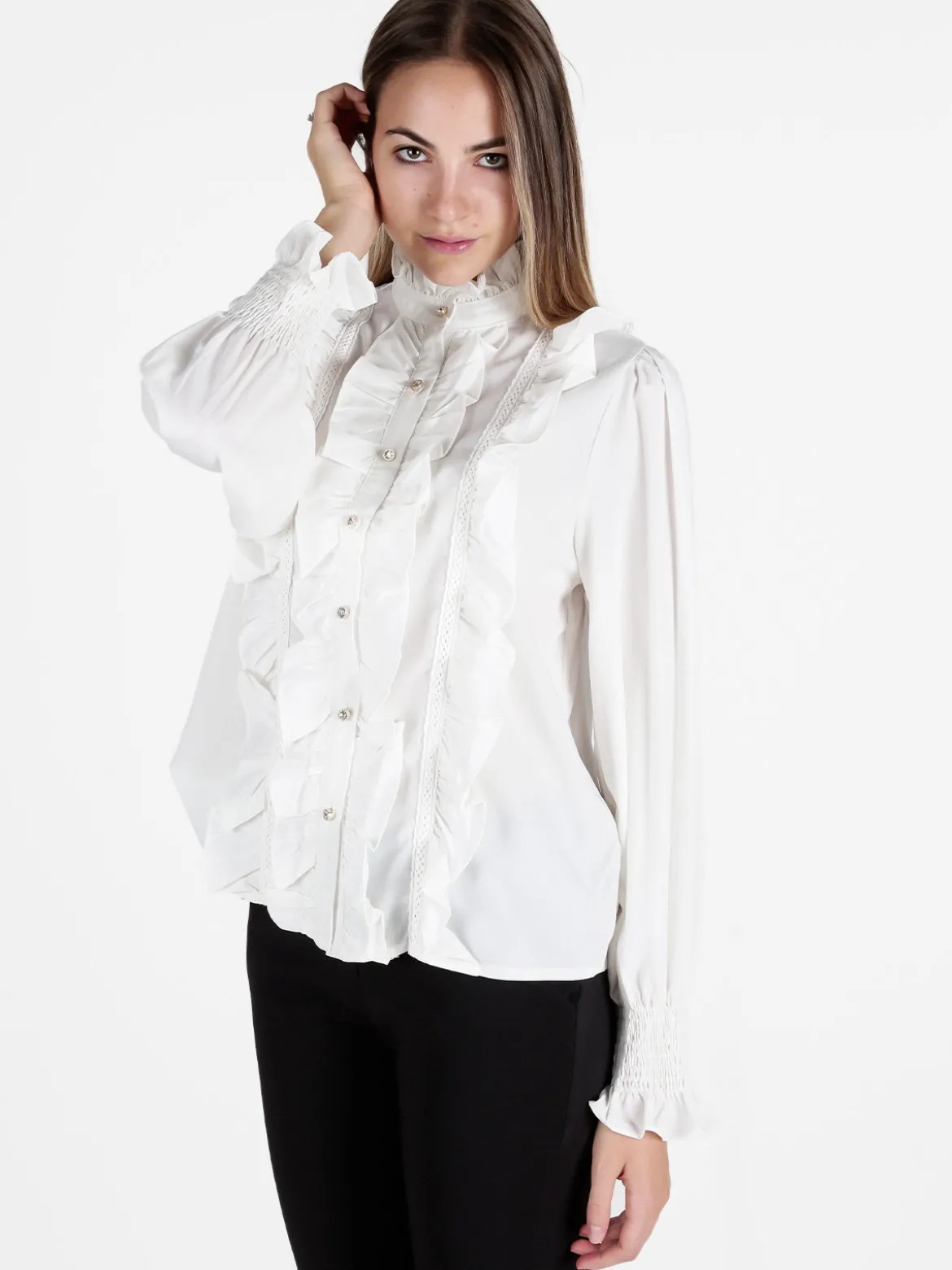 Lissimo Camicia donna elegante con bottoni gioiello