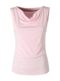 Lissimo Top donna in viscosa con scollo a cascata - rosa