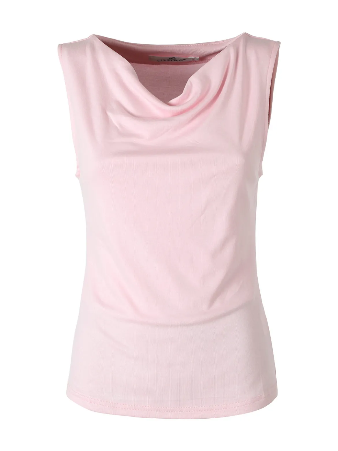 Lissimo Top donna in viscosa con scollo a cascata - rosa