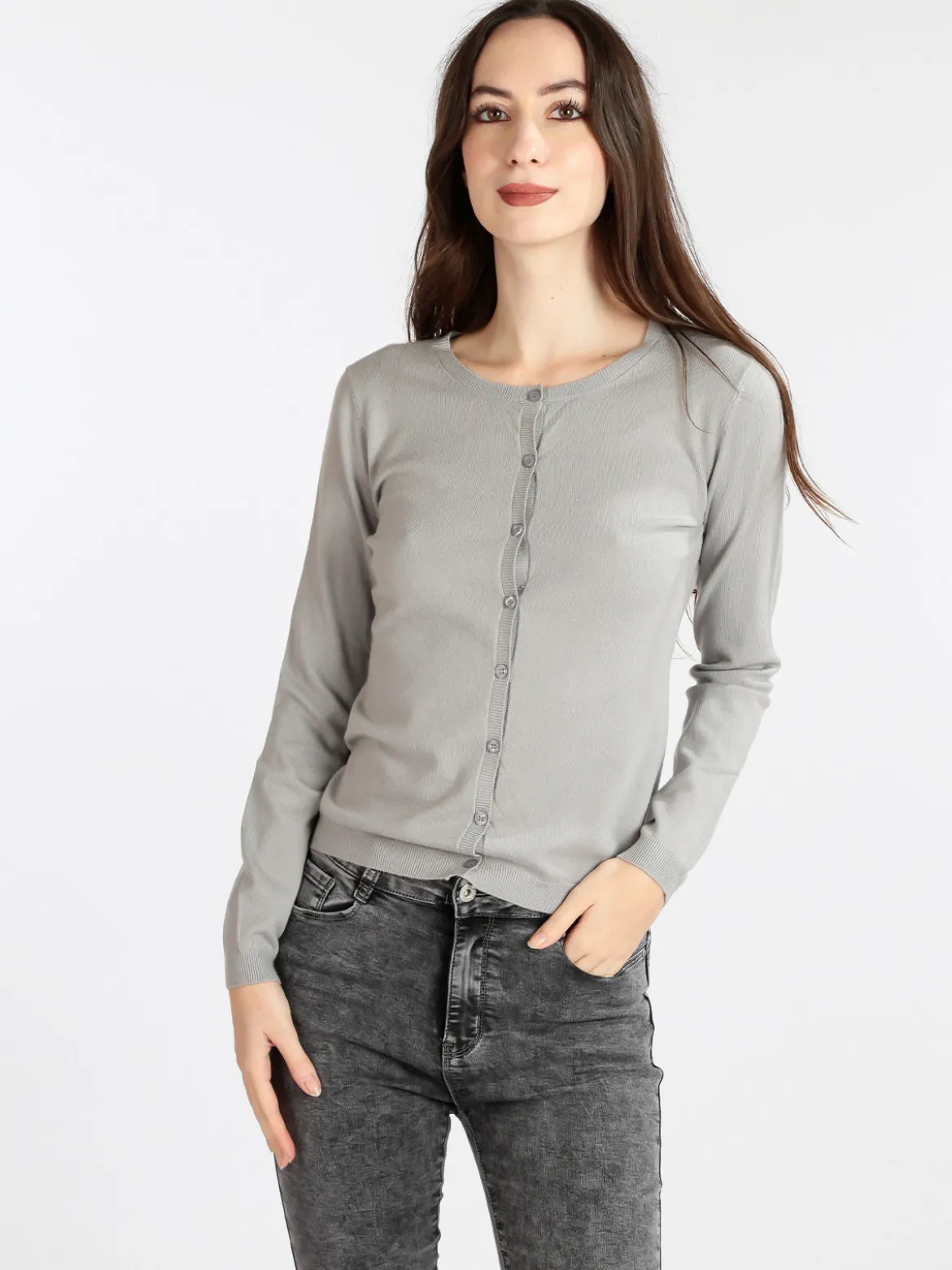 Lois & Pepe Cardigan girocollo da donna con bottoni