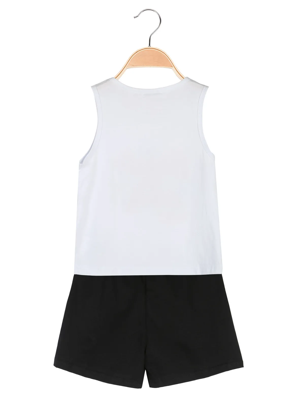 Lollitop Completo corto da bambina con canotta e shorts in cotone - bianco