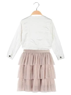 Lollitop Completo da bambina 3 pezzi con giacca in jeans e gonna in tulle