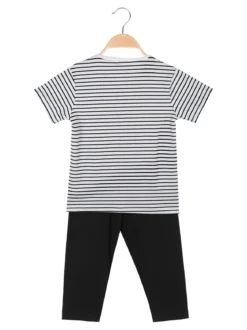 Lollitop Completo da ragazza con t-shirt rigata e leggings a pinocchietto
