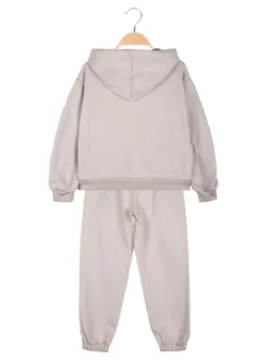 Lollitop Completo tuta 2 pezzi da bambina con cappuccio - beige