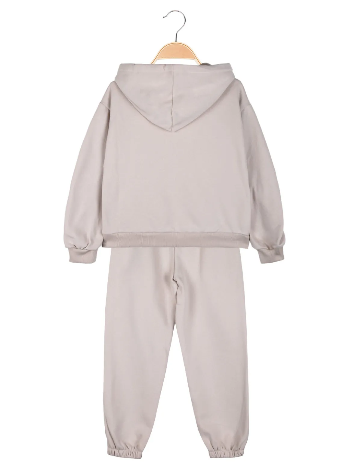 Lollitop Completo tuta 2 pezzi da bambina con cappuccio - beige