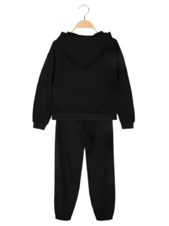 Lollitop Completo tuta 2 pezzi da bambina con cappuccio - nero