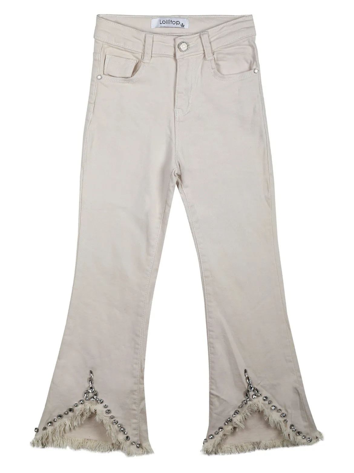 Lollitop Pantaloni da bambina a zampa con pietre
