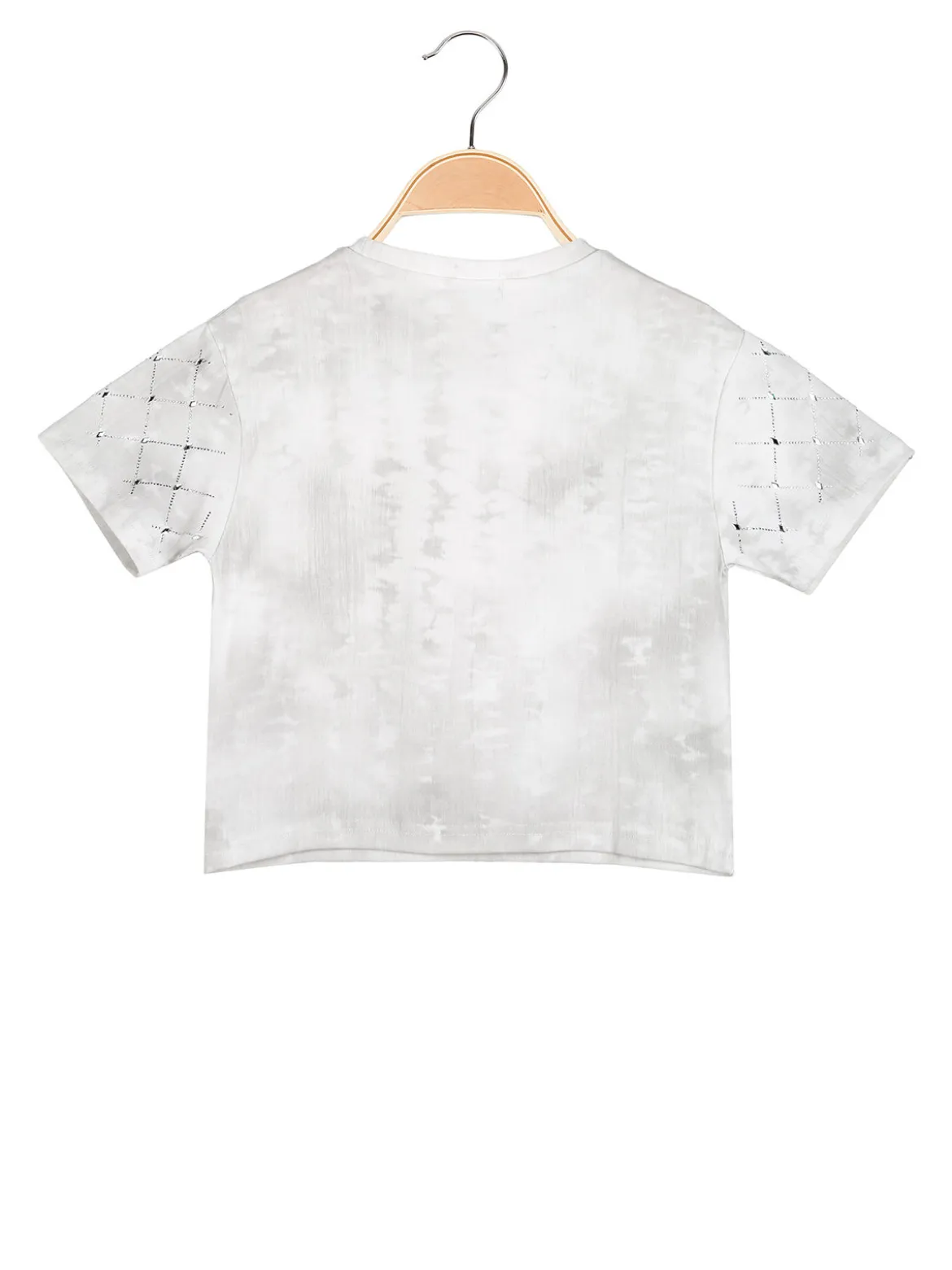 Lollitop T-shirt cropped da bambina in cotone con strass - bianco
