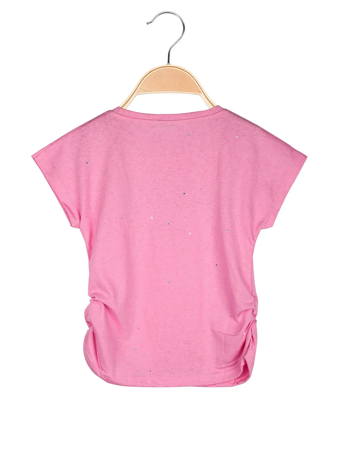 Lollitop T-shirt da ragazza con strass e dettaglio catena sullo scollo