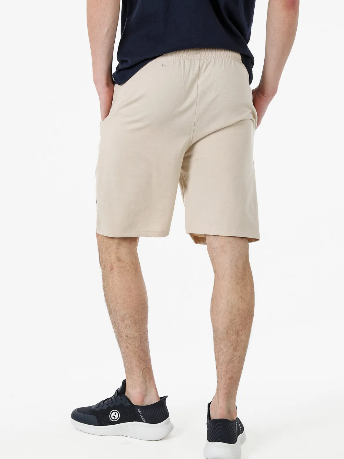Lonsdale Bermuda sportivi da uomo con logo e coulisse - naturale
