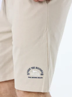 Lonsdale Bermuda sportivi da uomo con logo e coulisse - naturale