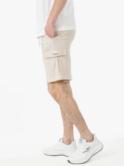 Lonsdale Bermuda sportivi da uomo con tasconi laterali e coulisse - naturale