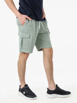 Lonsdale Bermuda sportivi da uomo con tasconi laterali e coulisse - pistacchio