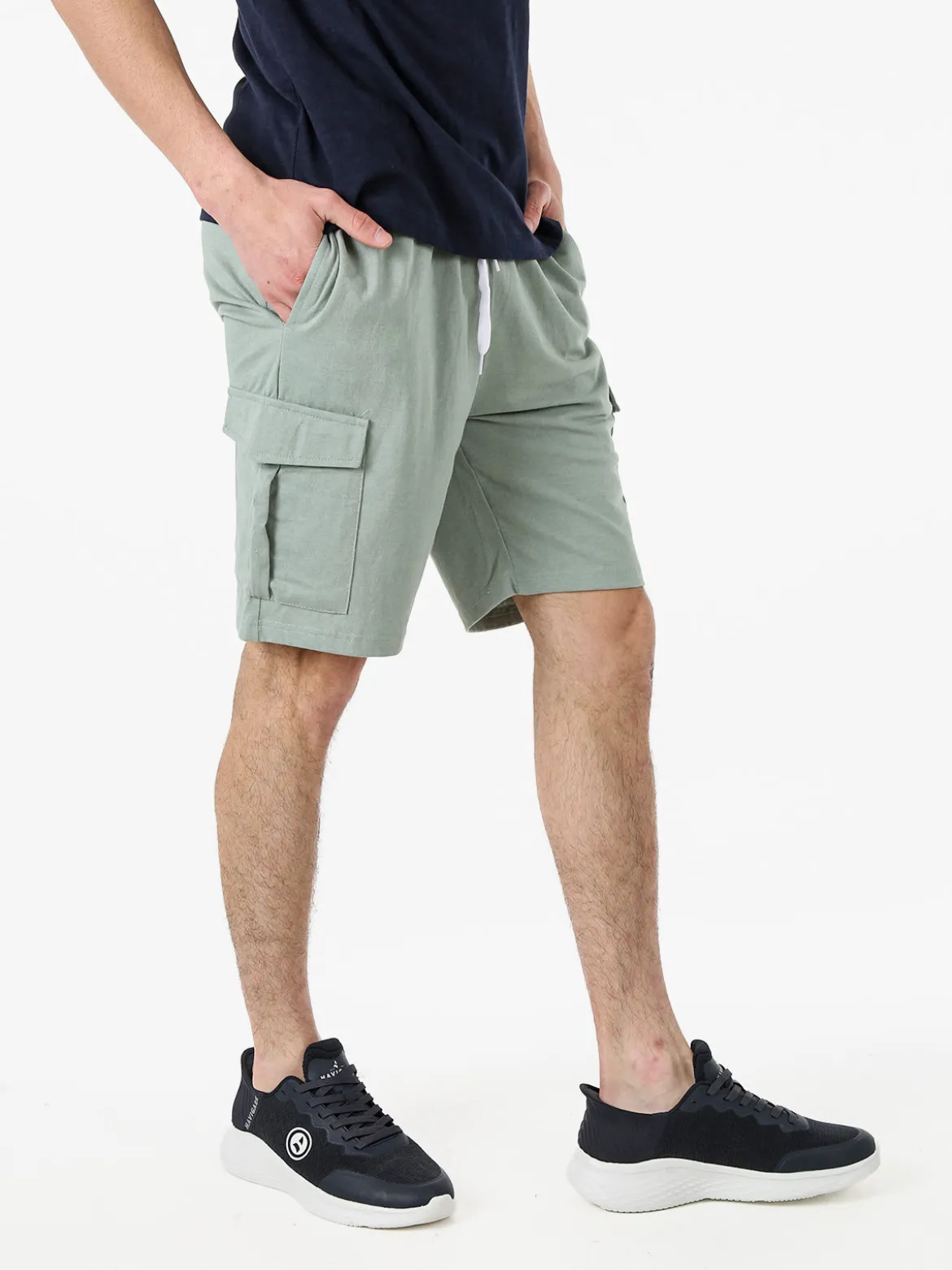 Lonsdale Bermuda sportivi da uomo con tasconi laterali e coulisse - pistacchio