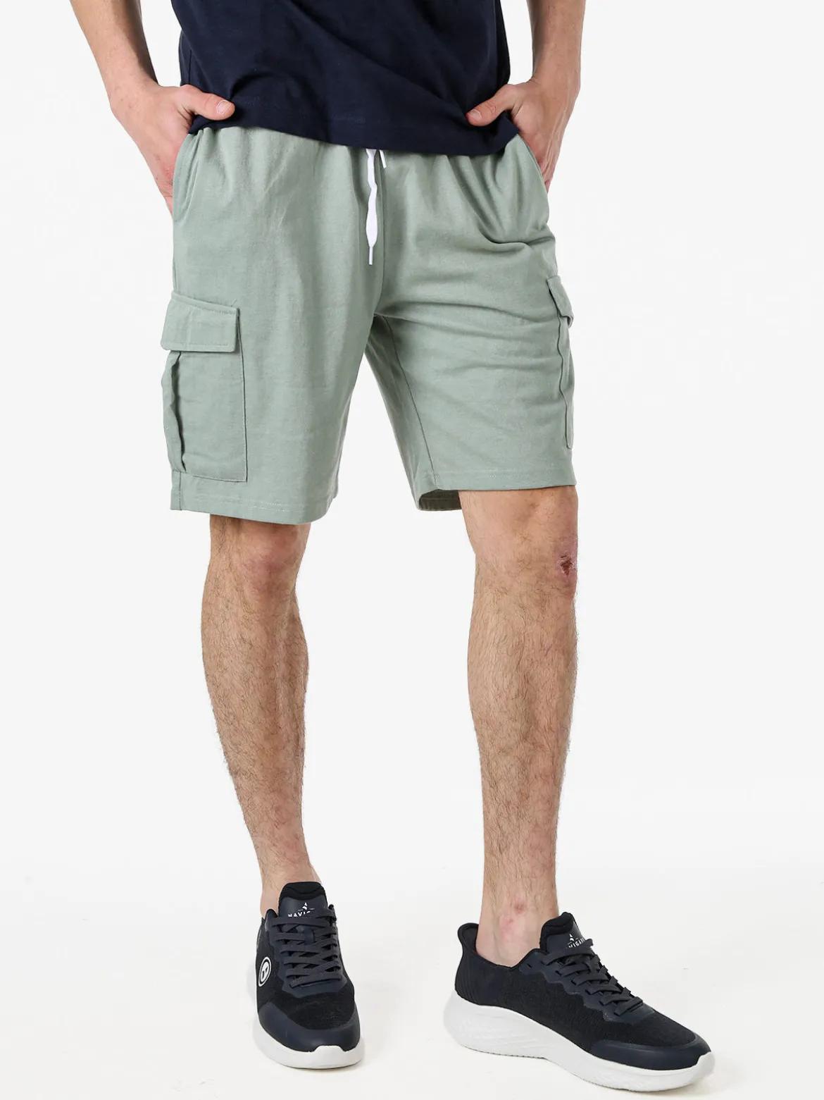 Lonsdale Bermuda sportivi da uomo con tasconi laterali e coulisse - pistacchio