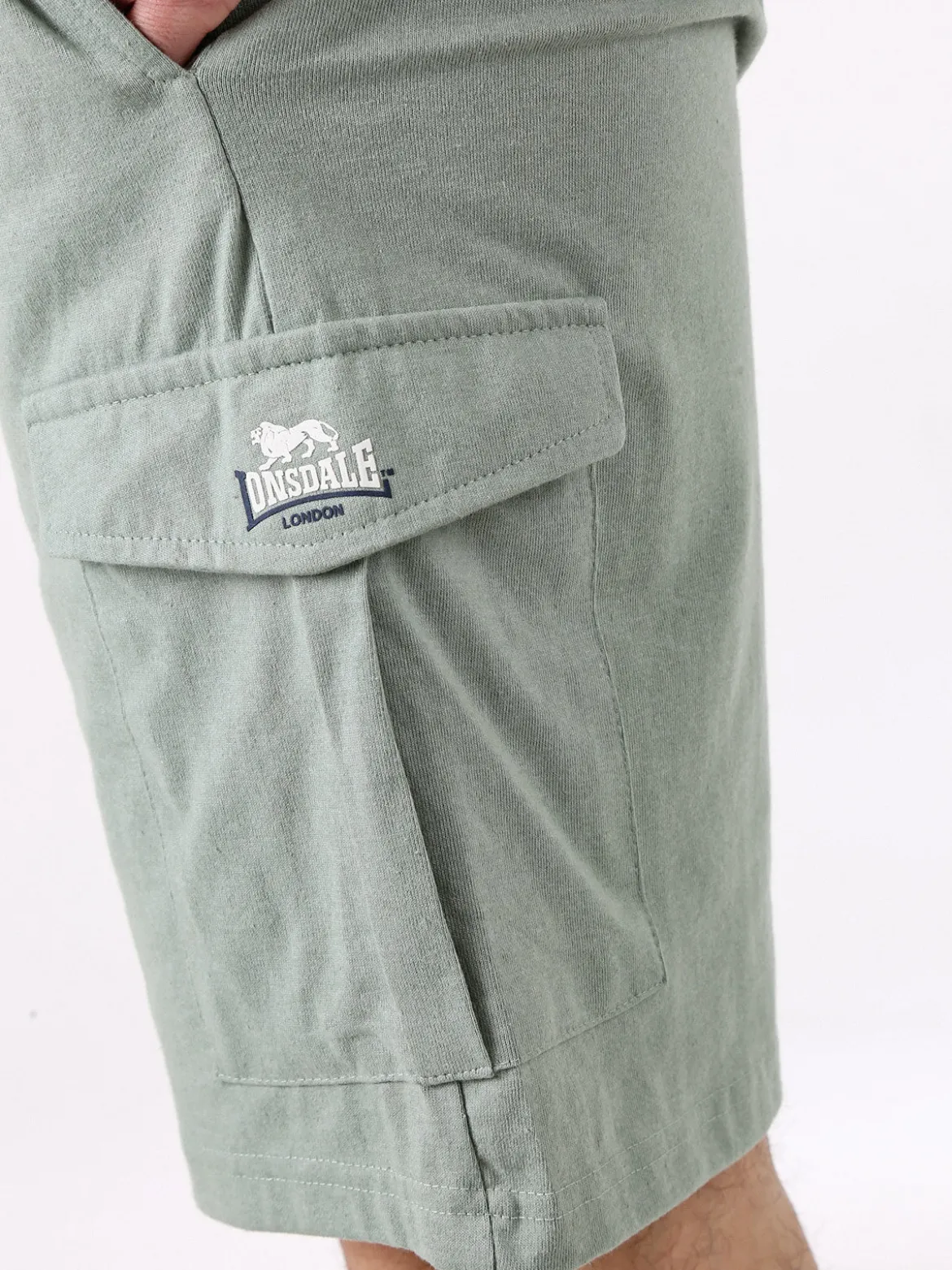 Lonsdale Bermuda sportivi da uomo con tasconi laterali e coulisse - pistacchio