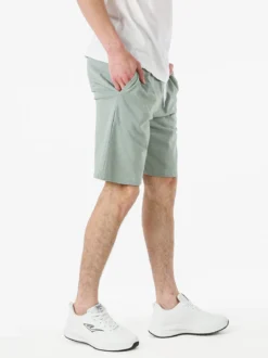 Lonsdale Bermuda sportivi da uomo in misto cotone con coulisse e logo - pistacchio