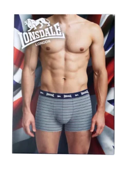 Lonsdale Boxer da uomo in cotone a righe - nero