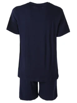 Lonsdale Completo corto da uomo in cotone con logo - blu scuro