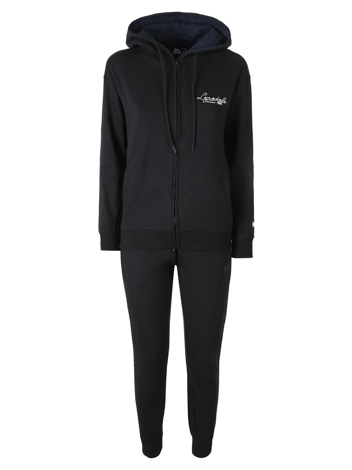 Lonsdale Completo tuta da donna con cappuccio e zip - nero