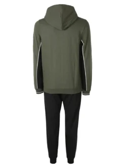 Lonsdale Completo tuta da uomo con cappuccio e zip - oliva