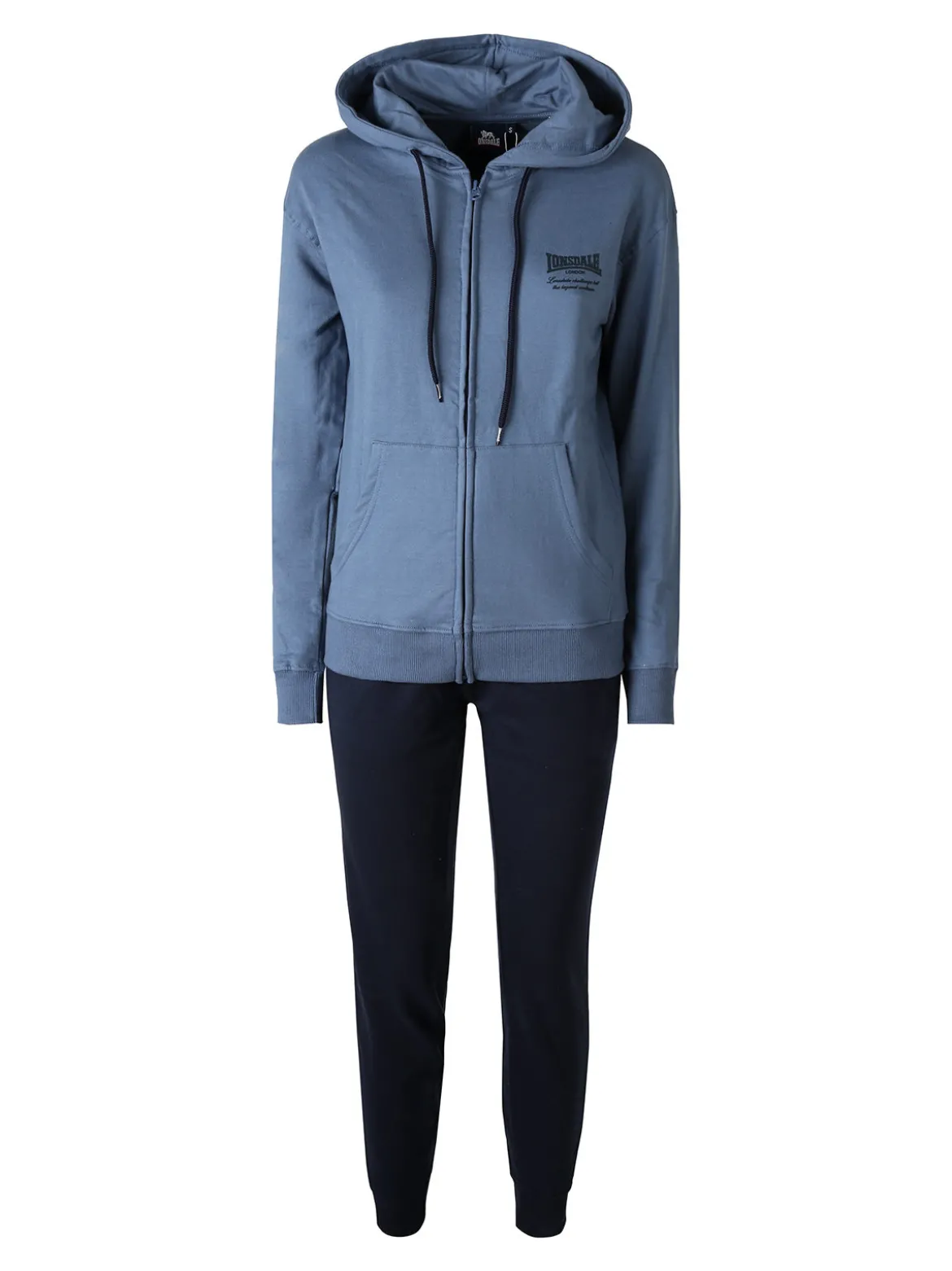 Lonsdale Completo tuta donna 2 pezzi full zip con cappuccio - cielo