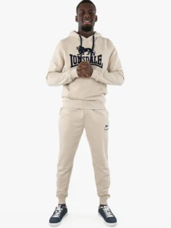 Lonsdale Felpa sportiva da uomo con cappuccio e logo - beige
