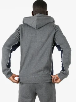 Lonsdale Felpa sportiva da uomo con cappuccio e zip - grigio scuro