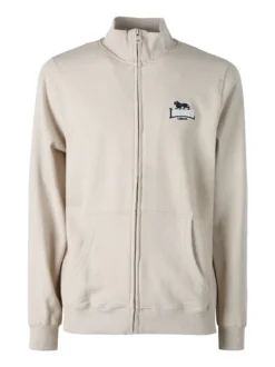 Lonsdale Felpa sportiva da uomo con zip intera - beige