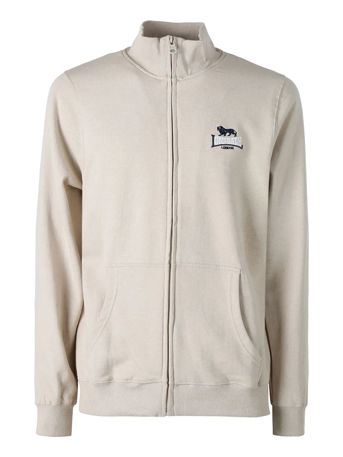 Lonsdale Felpa sportiva da uomo con zip intera - beige