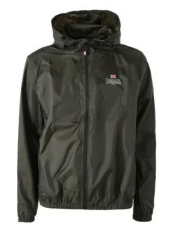 Lonsdale Giacca a vento con cappuccio e zip - militare