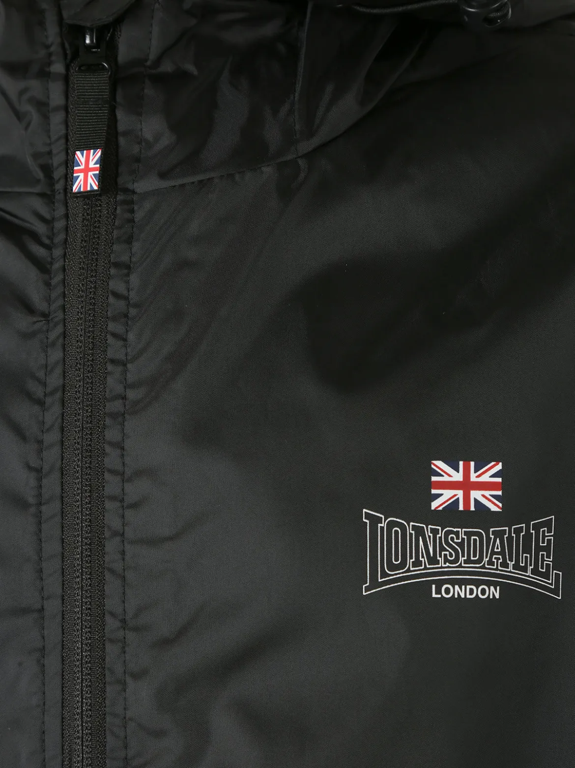 Lonsdale Giacca a vento con cappuccio e zip - nero