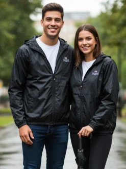 Lonsdale Giacca a vento con cappuccio e zip - nero