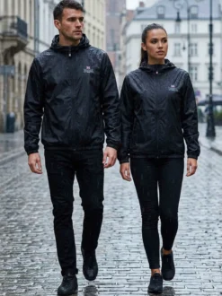Lonsdale Giacca a vento con cappuccio e zip - nero