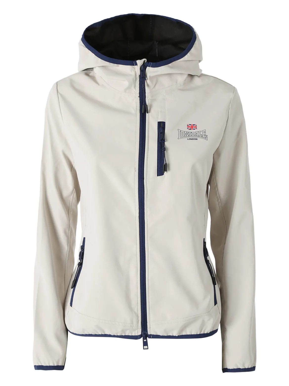 Lonsdale Giacca a vento da donna con cappuccio e zip - beige