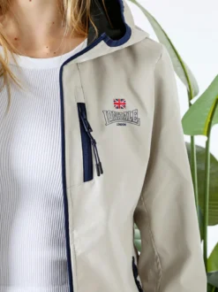 Lonsdale Giacca a vento da donna con cappuccio e zip - beige