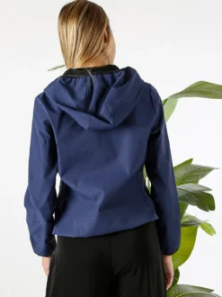 Lonsdale Giacca a vento da donna con cappuccio e zip - blu scuro