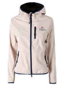 Lonsdale Giacca a vento da donna con cappuccio e zip - cipria