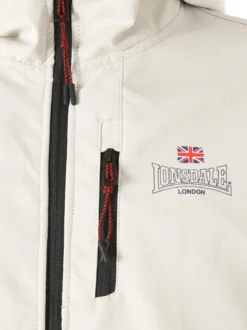 Lonsdale Giacca a vento da uomo con cappuccio e zip - beige